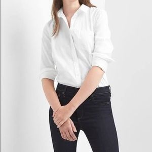 White Button Up Office Top